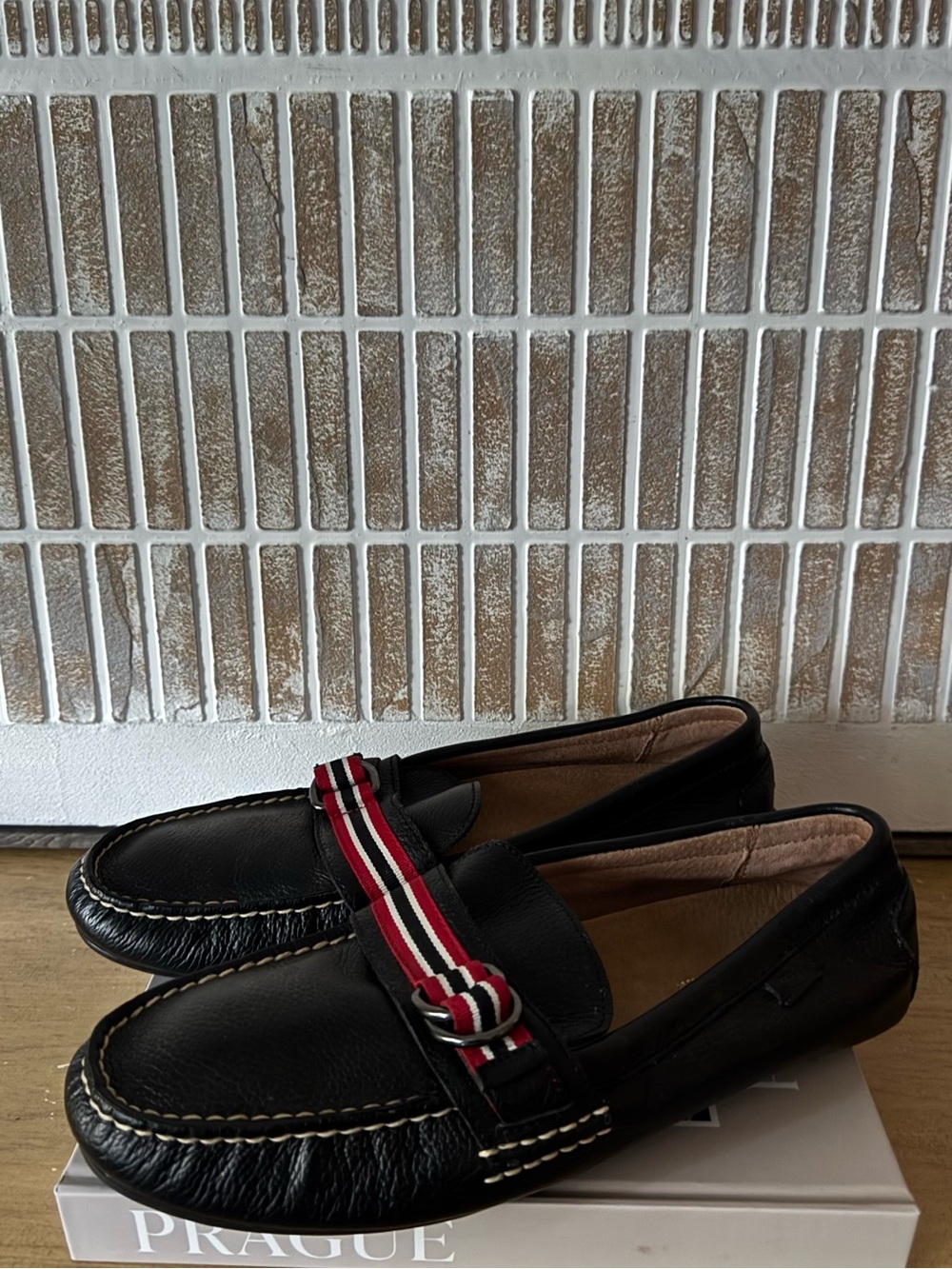 NWOB POLO Ralph Lauren Black Leather Driving Loafers - Size 10